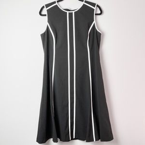 Calvin Klein Black and White Sleeveless Dress